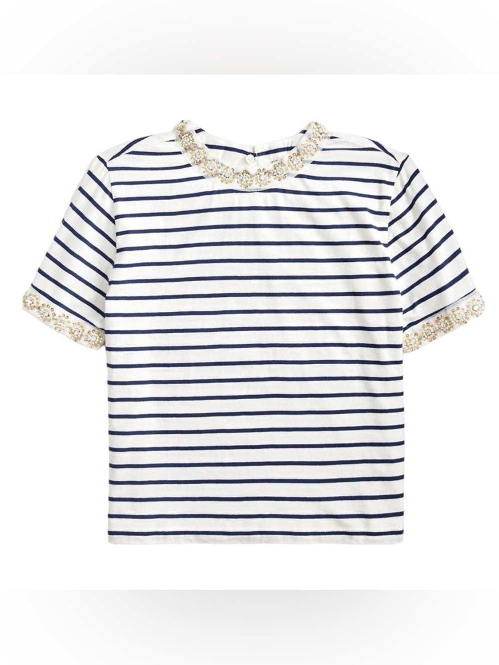 J. Crew Rhinestoned Stripe Tee